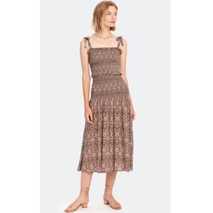 New Auguste the Label Montague Bennett Shirred Midi Dress Floral Women Large